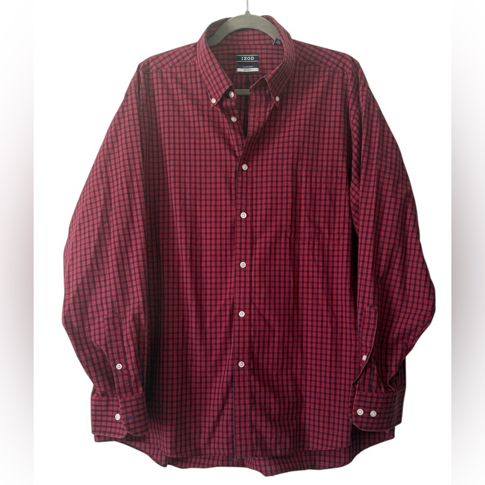 Izod checked dress shirt